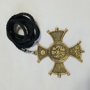 Vintage Gold St Anthony Padua Infant Of Prague Cross Necklace